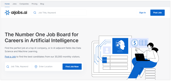 AI jobs homepage